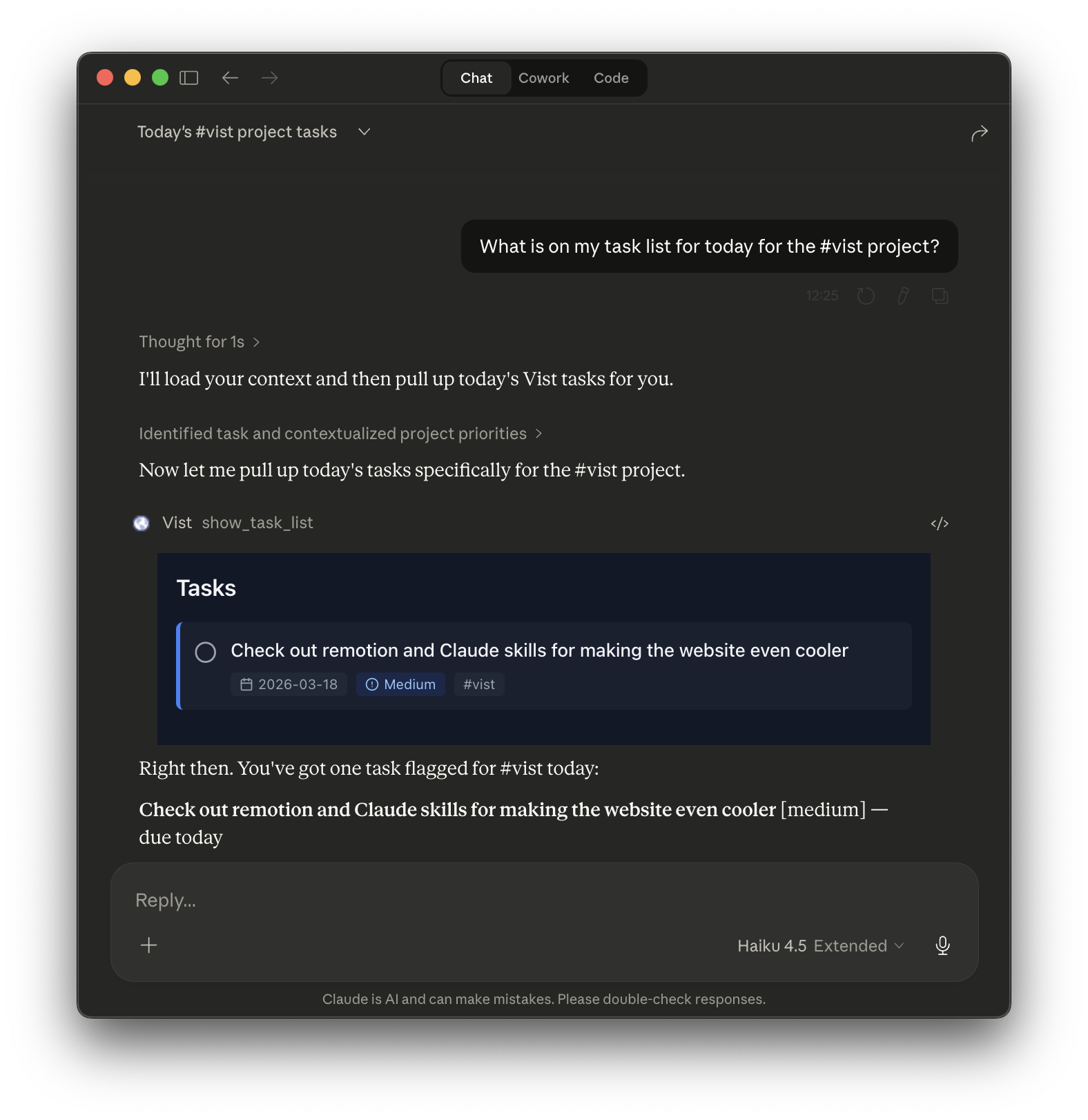 Show Tasks